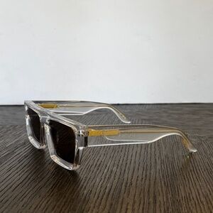 DEZI X MONET  Square Frame Sunglasses Slick Icy Clear EUC